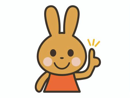 ポイントを説明するかわいい茶色うさぎ ポイントを説明するかわいい茶色うさぎ うさぎ,指差し,説明,ポイント,かわいい,案内,紹介,確認,チェック,アイデアのイラスト素材