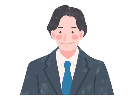 会社員男性の上半身のアイコン 男性,会社員,ビジネスマン,スーツ,ネクタイ,若い,サラリーマン,オフィス,ビジネス,担当者のイラスト素材