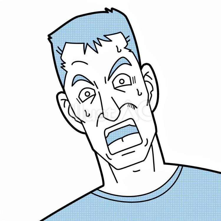 漫画風　驚いている男性 人物,漫画,漫画風のイラスト素材
