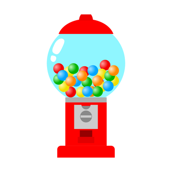ガムボールマシン ガムボール,マシン,ガチャガチャ,アミューズメント,お菓子,ガム,おもちゃ,おやつ,駄菓子屋,カラフルのイラスト素材