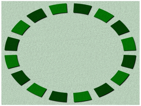 三崩し模様のフレ−ム　楕円形　緑 三崩し模様,フレ−ム,ポストカード,メッセージカード,柄,パターン,和風,和柄,縁起,めでたいのイラスト素材
