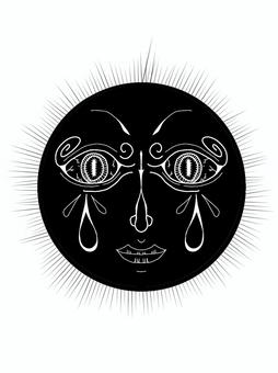 トライバル・日食 トライバル,タトゥー,太陽,日食,顔のイラスト素材