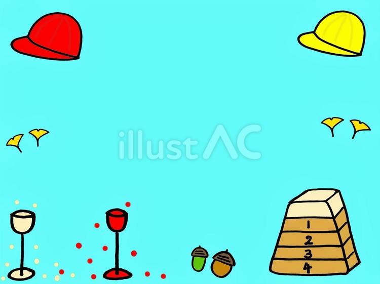 運動会　２ 跳び箱,玉入れ,帽子のイラスト素材