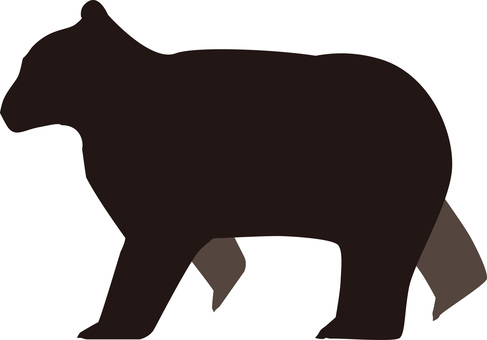 熊歩く 熊,ヒグマ,猛獣,大型,野生,危険,哺乳瓶,歩く,シルエットのイラスト素材