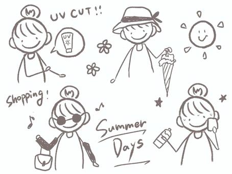 Summer sunburn measures girl illustration, JPG and PNG Summer sunburn measures girl illustration, summer, sunburn, girl, JPG and PNG