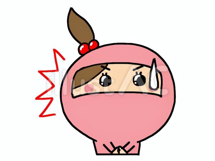 くのいち　驚く　びっくり　目 くのいち,目,びっくりのイラスト素材
