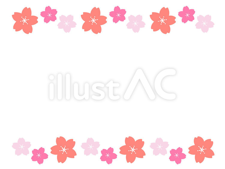 ピンク色の桜のフレーム素材イラスト 桜,花,桃色のイラスト素材