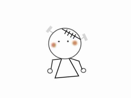 ハロウイン_フランケンシュタイン フランケンシュタイン,フランケン,ハロウィン,かわいい,10月,秋のイラスト素材