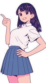 指をさす女子学生