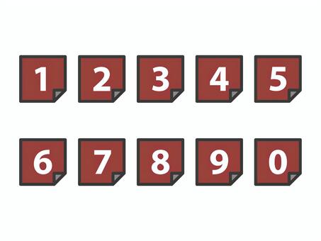 Illustration, digital, number, red, 