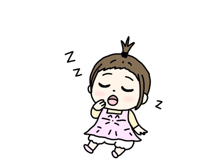 眠そうな女の子 眠い,寝る,あくび,おネム,女の子,女性のイラスト素材