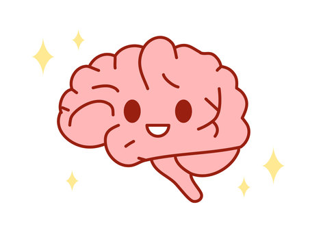 健康な脳のイメージイラスト01 医療,保健,福祉,人体,臓器,脳,脳外科,脳活,脳トレ,デフォルメのイラスト素材