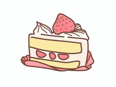 ショートケーキのイラスト ショートケーキのイラスト ショートケーキ,ケーキ,甘味,デザート,スイーツ,手描き,シンプル,パステル,かわいい,イチゴのイラスト素材