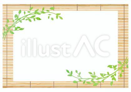 植物とすだれのさわやか背景