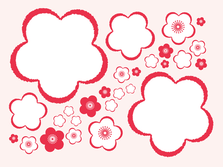 插图, 梅花图案, 花卉图案, 框架, 