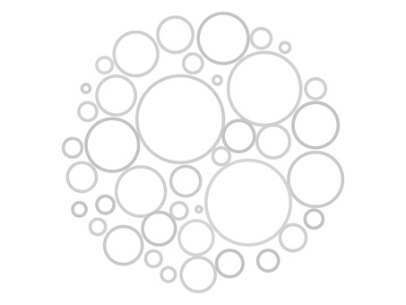 大小様々な円の集合体・バブルパターン 円,背景,泡,サークル,輪,バブル,集合,輪郭,抽象的,幾何学のイラスト素材