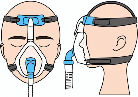 鼻口NPPV装着正面横顔 カラー 鼻口NPPV装着正面横顔 カラー nppv,横顔,正面,呼吸補助,医療機器,カラーのイラスト素材