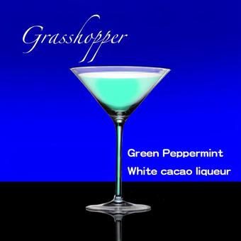Illustration, cocktail, grasshopper, cocktail glass, 