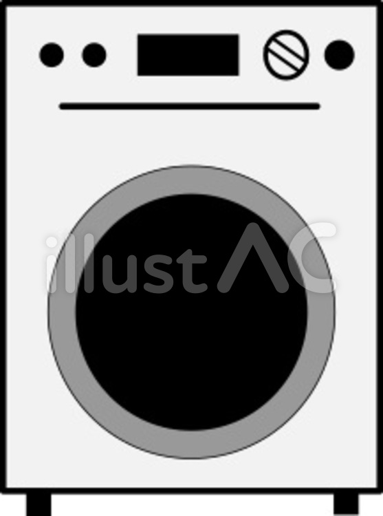 ドラム式洗濯機 ドラム式洗濯機,正面,家電のイラスト素材