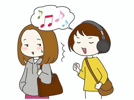 外出時ヘッドホンをしたまま歌ってしまう人 外出時ヘッドホンをしたまま歌ってしまう人 ヘッドホン,歌う,曲,気まずい,うっかり,つい,没入,無意識,口ずさむ,夢中のイラスト素材