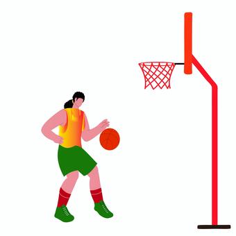 バスケットボール 014 バスケットボール,バスケ選手,ドリブルのイラスト素材