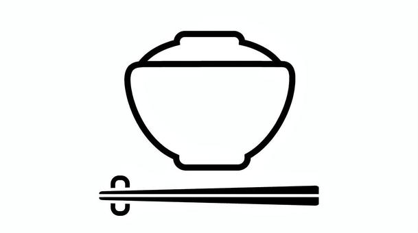 japanesefood1 食事,アイコン,どんぶり,線画,和食,箸,レストランのイラスト素材