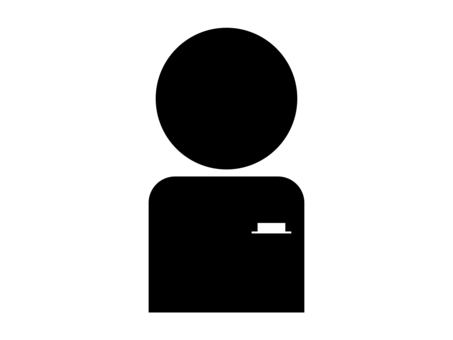 人型4＿アイコン 人型,人間,男,男性,人物,アイコン,フォーマル,ポケットチーフ,tvフォールド,シンプルのイラスト素材