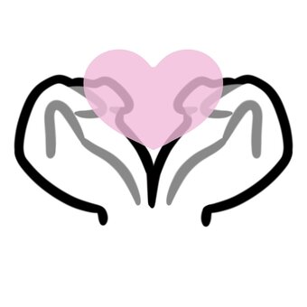 両手でハート　ハートあり　モノクロ 両手,ハート,気持ち,好き,手,手のひら,アイコン,シンプル,イラスト,白黒のイラスト素材