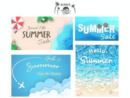 Summer banner set, JPG, PNG and AI Summer banner set, , JPG, PNG and AI
