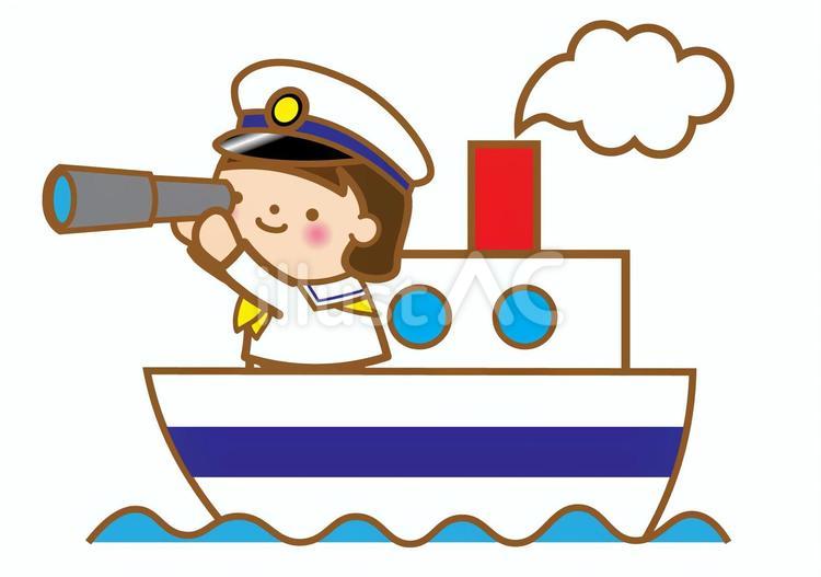 船乗りの女の子 船長,船乗り,海軍のイラスト素材