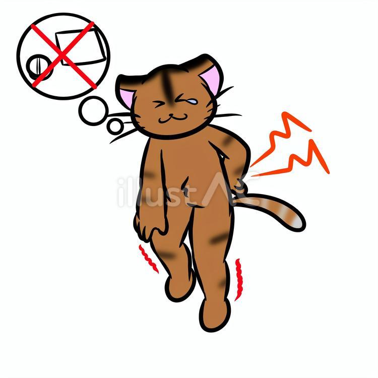 線維筋痛症なねこ 猫,さび猫,線維筋痛症のイラスト素材