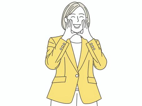 応援する女性2 応援,元気,女,ポーズ,ファイト,喜ぶ,若い,がんばれ,嬉しい,女性のイラスト素材