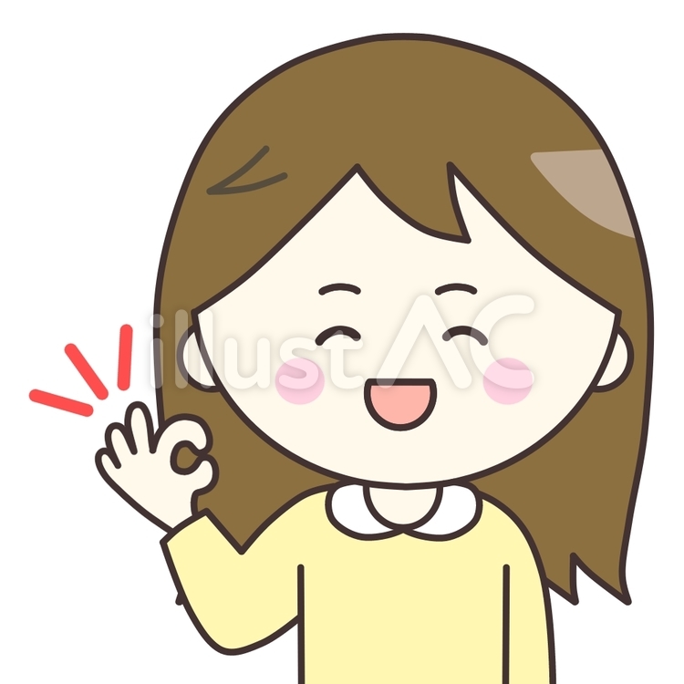 OKポーズの女性 女性,人,人物のイラスト素材