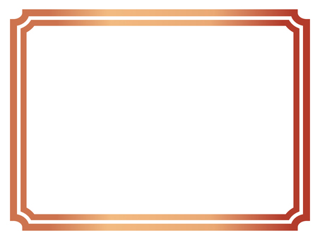 ブロンズ装飾フレーム背景 フレーム,ブロンズ,銅,赤金,背景,装飾,メタリック,光沢,デザイン,高級感のイラスト素材