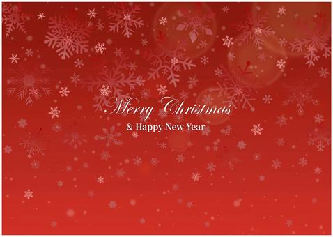 クリスマス背景-雪-赤-01