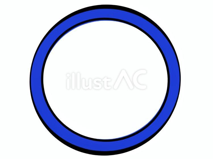 青い丸　マーク 円,丸,ラフのイラスト素材