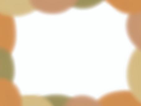 秋のフレーム 秋,ふんわり,かわいい,フレーム,枠,飾り,装飾,カード,オレンジ,茶色のイラスト素材