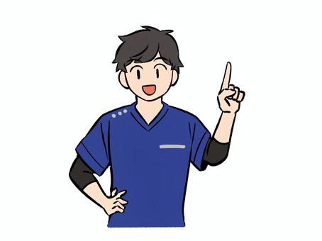 指導する男性医療従事者 医療,医療従事者,医者,医療スタッフ,介護,福祉,人物,人,ビジネス,クリニックのイラスト素材