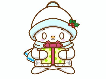 雪だるま　プレゼント 雪だるま,プレゼント,冬,クリスマス,お届け,気持ち,可愛い,イラストのイラスト素材