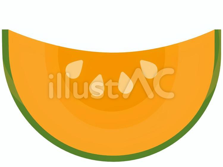 四分の一に切られたカボチャの断面 南瓜,瓜,野菜のイラスト素材