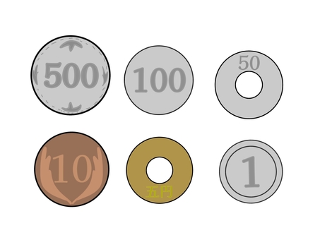 Illustration, money, coin, set, 