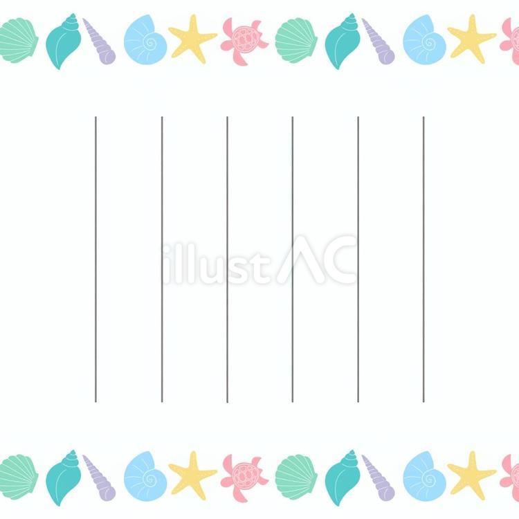 貝殻の縦書き便箋 貝殻,手紙,便箋のイラスト素材