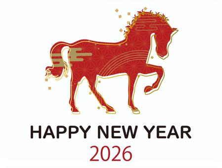 年賀状 年賀状,文様,干支,文字,ワンポイント,かわいい,ベクター,日本,午,豪華のイラスト素材