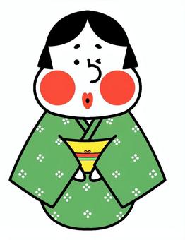 おかめさん(緑)