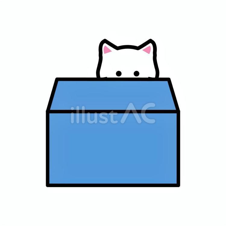 後ろの位置 位置,箱,猫のイラスト素材