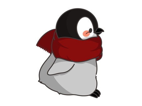 マフラーのコウテイペンギンのヒナ4