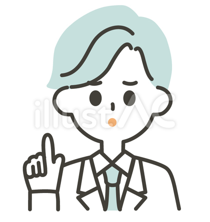 忠告する会社員男性のイラスト 2