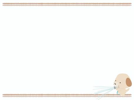 水撒き_犬 水撒き,犬,動物,かわいい,散水,ホース,水,打ち水,フレームのイラスト素材