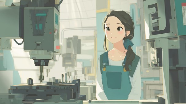 準備をする女性作業員