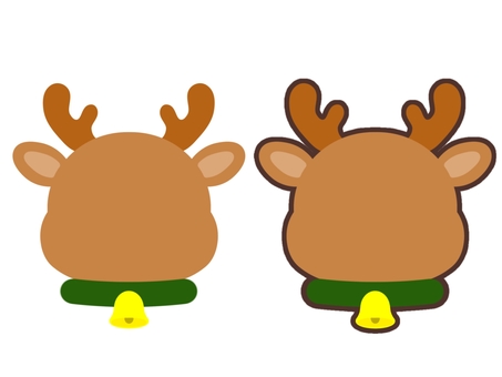 トナカイ(顔のみver)_2  顔ハメ,トナカイ,トナカイ顔,動物,クリスマス,12月,ベル,鈴,かわいい,行事のイラスト素材